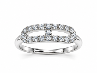 VELORA – Luxusní prsten s moissanity a geometrickým designem, nastavitelná velikost | ANU JEWELRY