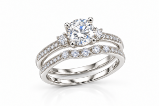 AMELIA 1,23CT – Luxusní souprava dvou stříbrných prstenů s moissanity | ANU JEWELRY